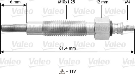 Valeo 345 186 - Подгревна свещ vvparts.bg