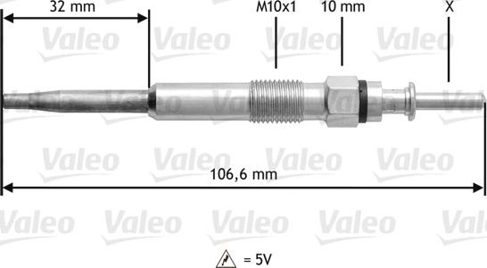 Valeo 345134 - Подгревна свещ vvparts.bg