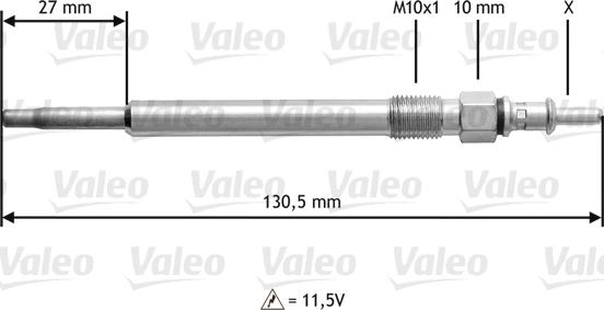 Valeo 345121 - Подгревна свещ vvparts.bg