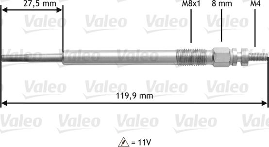 Valeo 345123 - Подгревна свещ vvparts.bg