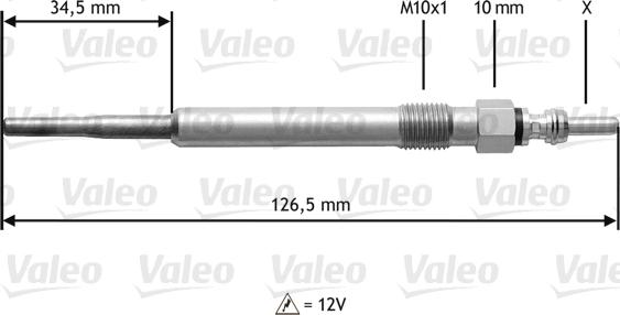 Valeo 345122 - Подгревна свещ vvparts.bg