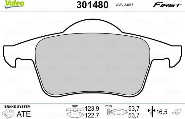 Valeo 301480 - Комплект спирачно феродо, дискови спирачки vvparts.bg