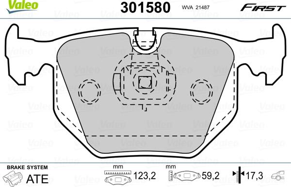 Valeo 301580 - Комплект спирачно феродо, дискови спирачки vvparts.bg