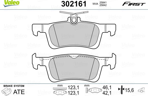 Valeo 302161 - Комплект спирачно феродо, дискови спирачки vvparts.bg