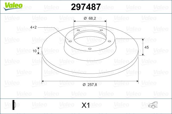 Valeo 297487 - Спирачен диск vvparts.bg