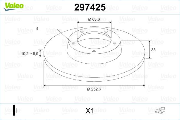 Valeo 297425 - Спирачен диск vvparts.bg