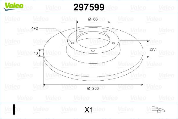 Valeo 297599 - Спирачен диск vvparts.bg