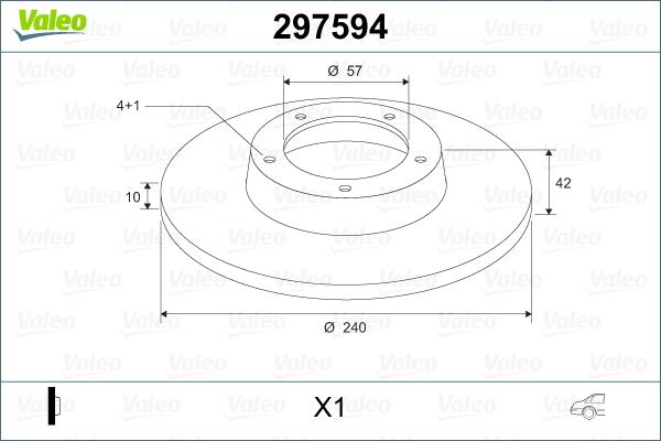 Valeo 297594 - Спирачен диск vvparts.bg