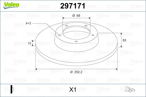 Valeo 297171 - Спирачен диск vvparts.bg