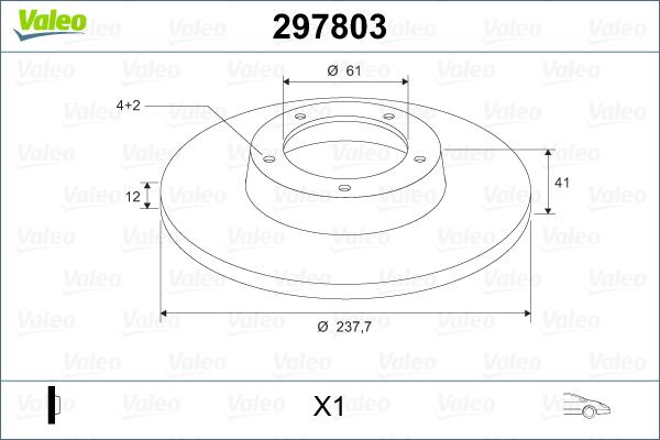 Valeo 297803 - Спирачен диск vvparts.bg