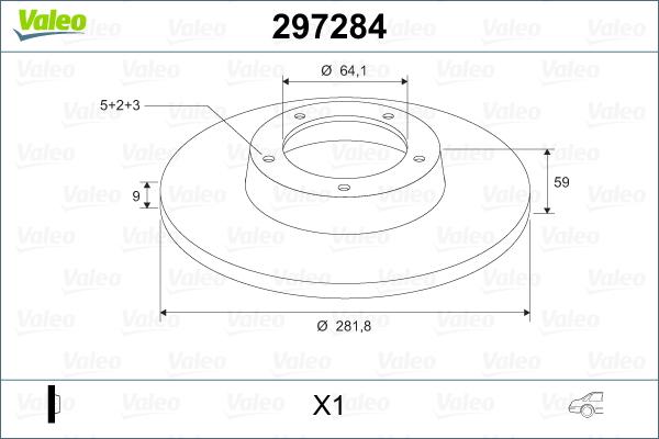 Valeo 297284 - Спирачен диск vvparts.bg