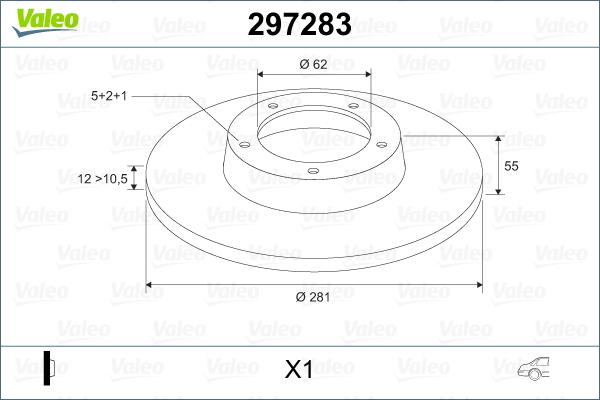 Valeo 297283 - Спирачен диск vvparts.bg