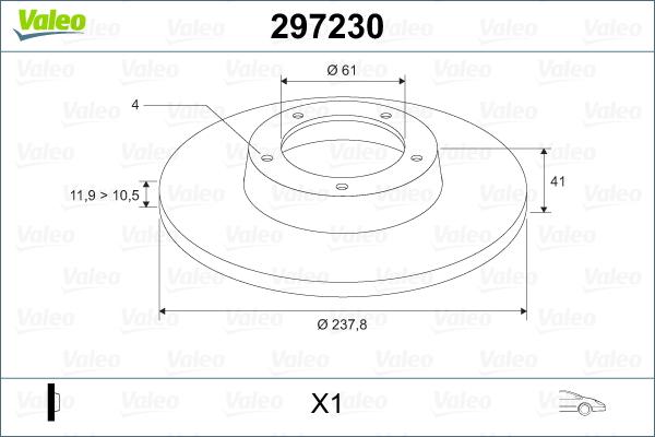 Valeo 297230 - Спирачен диск vvparts.bg