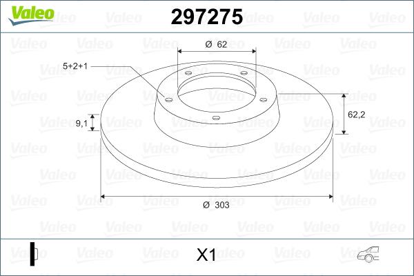 Valeo 297275 - Спирачен диск vvparts.bg
