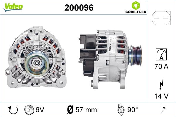 Valeo 200096 - Генератор vvparts.bg