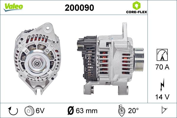 Valeo 200090 - Генератор vvparts.bg