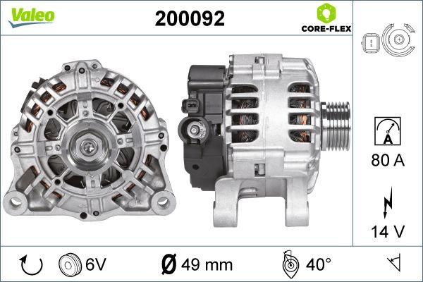 Valeo 200092 - Генератор vvparts.bg