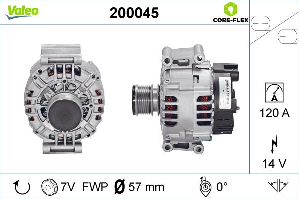 Valeo 200045 - Генератор vvparts.bg