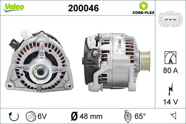 Valeo 200046 - Генератор vvparts.bg