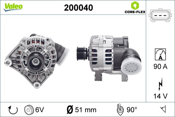 Valeo 200040 - Генератор vvparts.bg