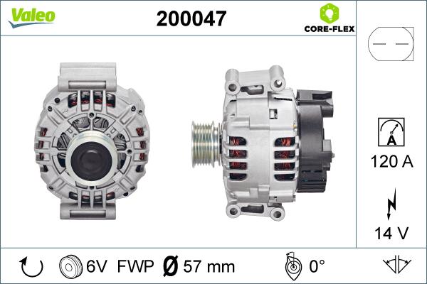 Valeo 200047 - Генератор vvparts.bg