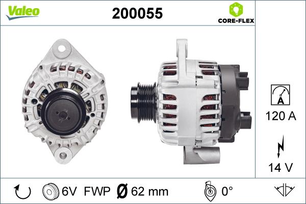 Valeo 200055 - Генератор vvparts.bg