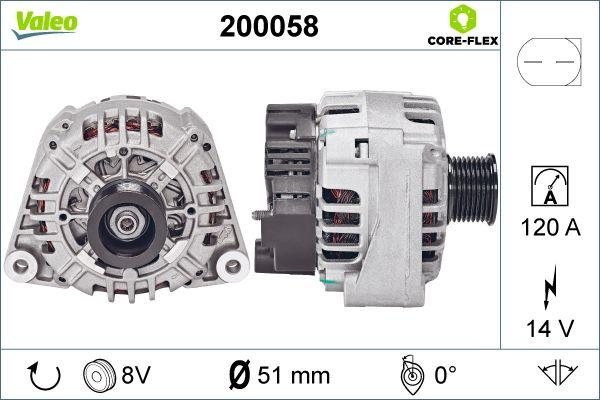 Valeo 200058 - Генератор vvparts.bg