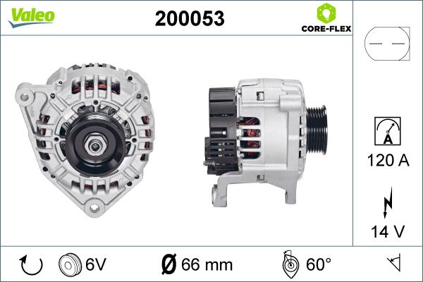 Valeo 200053 - Генератор vvparts.bg