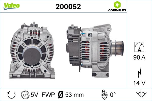 Valeo 200052 - Генератор vvparts.bg