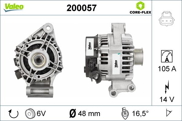 Valeo 200057 - Генератор vvparts.bg