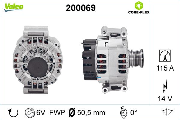 Valeo 200069 - Генератор vvparts.bg