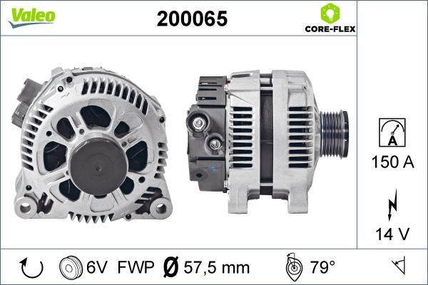 Valeo 200065 - Генератор vvparts.bg