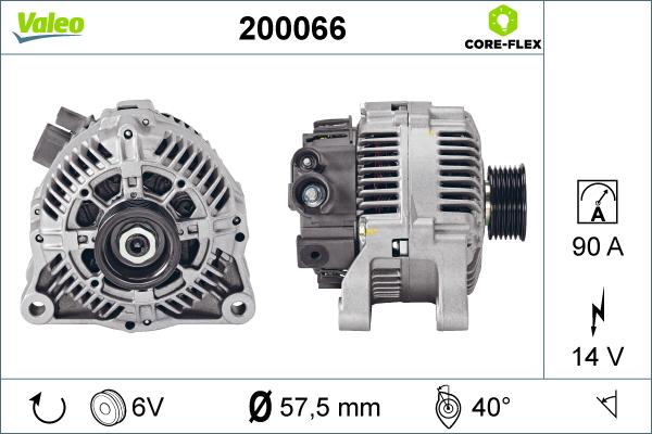 Valeo 200066 - Генератор vvparts.bg