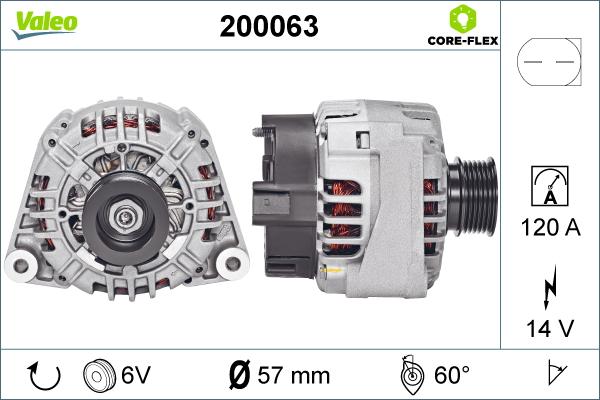 Valeo 200063 - Генератор vvparts.bg