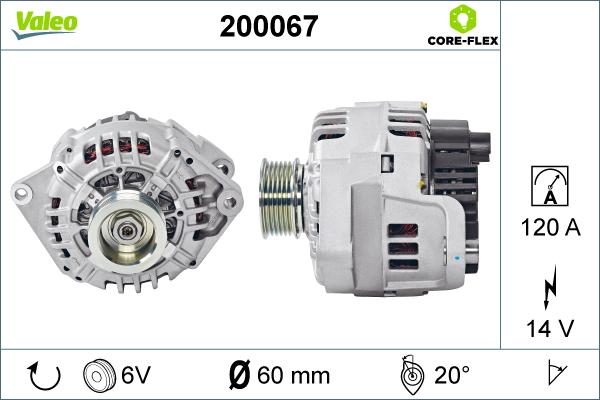 Valeo 200067 - Генератор vvparts.bg