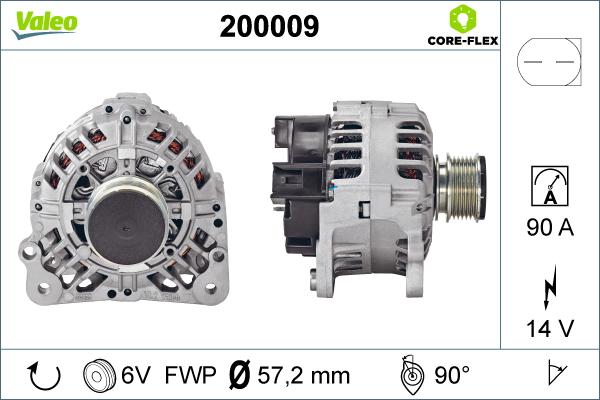 Valeo 200009 - Генератор vvparts.bg