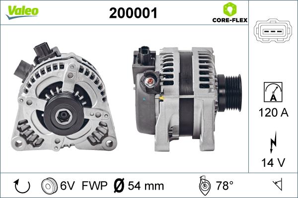 Valeo 200001 - Генератор vvparts.bg