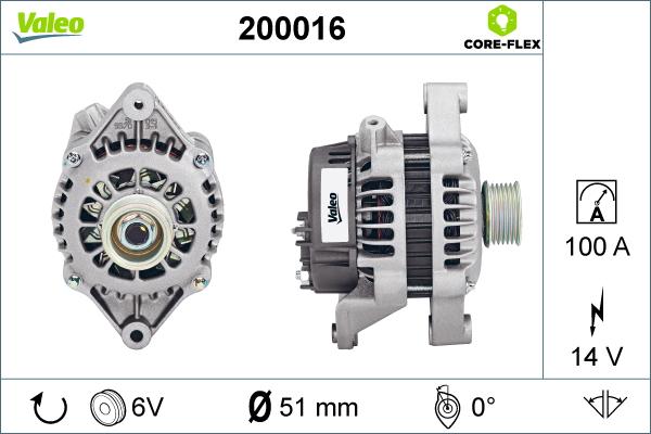 Valeo 200016 - Генератор vvparts.bg