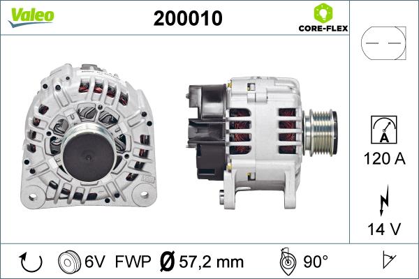 Valeo 200010 - Генератор vvparts.bg