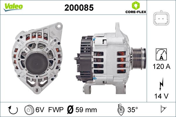 Valeo 200085 - Генератор vvparts.bg