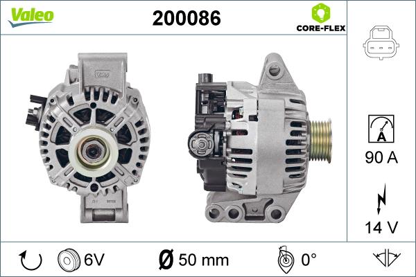 Valeo 200086 - Генератор vvparts.bg