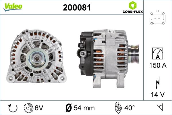 Valeo 200081 - Генератор vvparts.bg