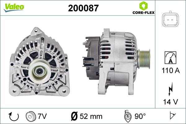 Valeo 200087 - Генератор vvparts.bg