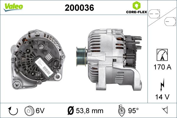 Valeo 200036 - Генератор vvparts.bg