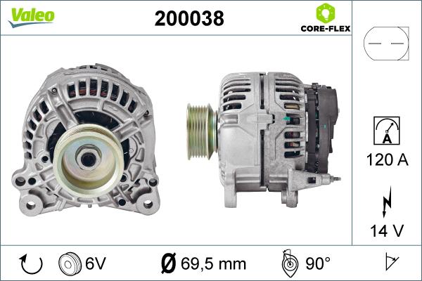 Valeo 200038 - Генератор vvparts.bg