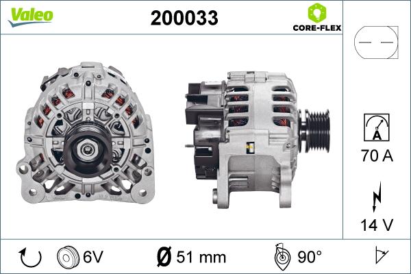 Valeo 200033 - Генератор vvparts.bg