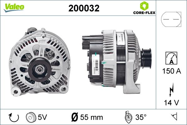 Valeo 200032 - Генератор vvparts.bg