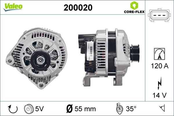 Valeo 200020 - Генератор vvparts.bg