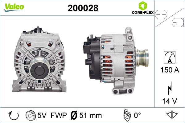 Valeo 200028 - Генератор vvparts.bg