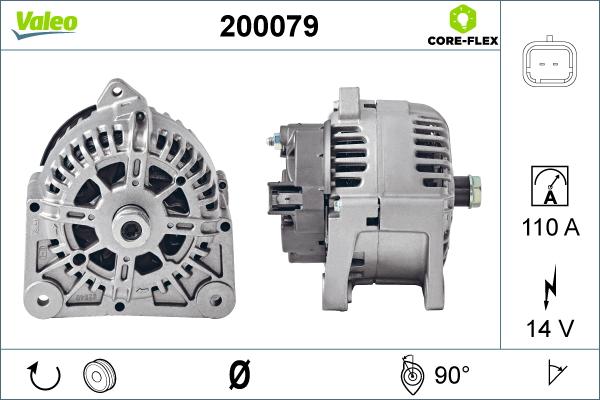 Valeo 200079 - Генератор vvparts.bg